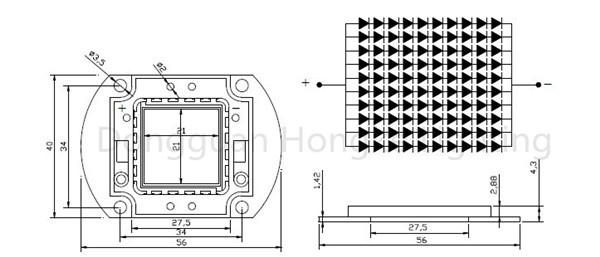 100w 850nm Infrared Power LED Diode