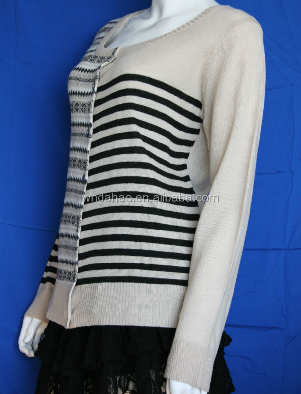 コンピュータが編んだカーディガンファッションセーター女性のための問屋・仕入れ・卸・卸売り