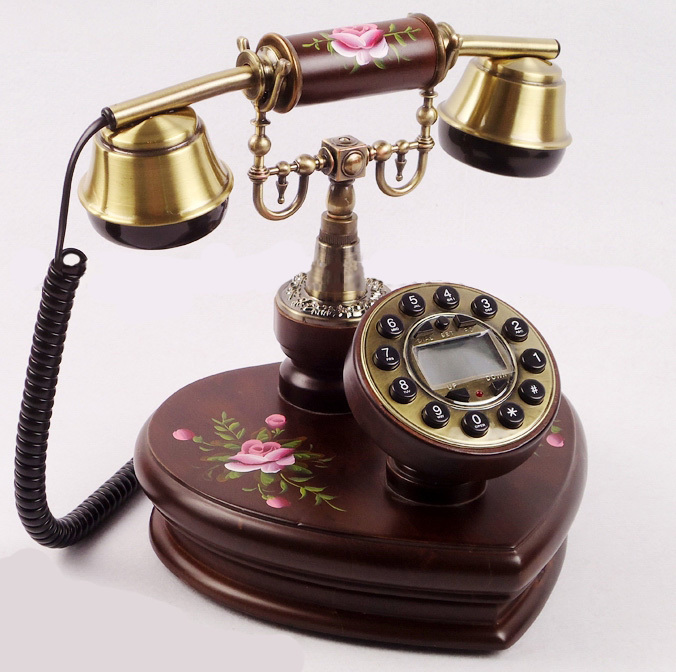 Free Shipping Telefon Old Phones Wood Desk Antique Telephone Home