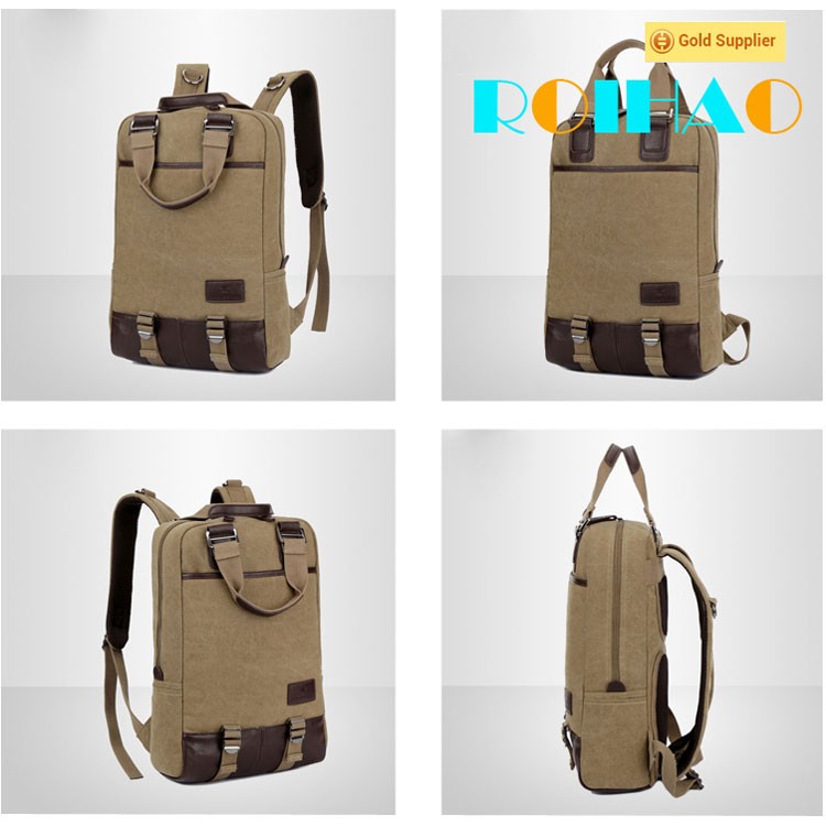 2015 Hot Selling Exceptional Army Green Canvas Backpack