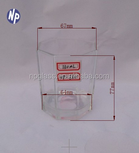 アンブレイカブル六角ファッションに設計された透明のガラス飲料カップ仕入れ・メーカー・工場