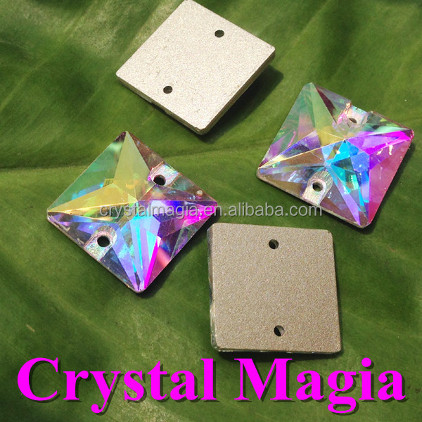 glass rhinestone in sew on setting