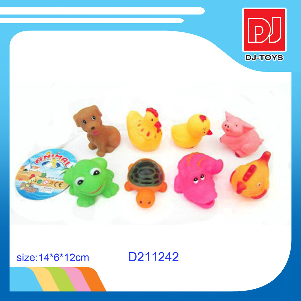 8個柔らかいビニール赤ちゃんのおもちゃ、 ビニールの動物のおもちゃ子供のための、 バスtoysd211242問屋・仕入れ・卸・卸売り