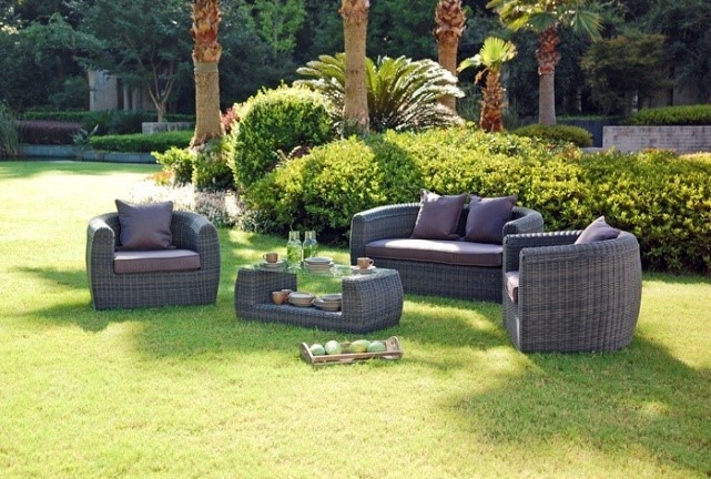 Disegno rotondo di vimini all'aperto mobili da giardino in rattan ... Disegni di pozzo da giardino