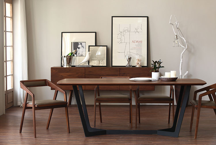 2015 hierro moderno sólido marco de madera mesa de comedor venta ...