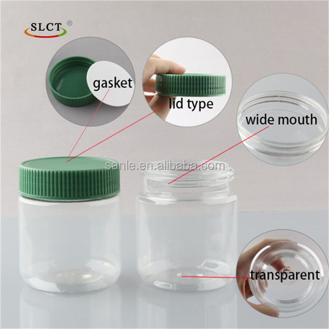 Clear pet sweet jar with tamper proof cap