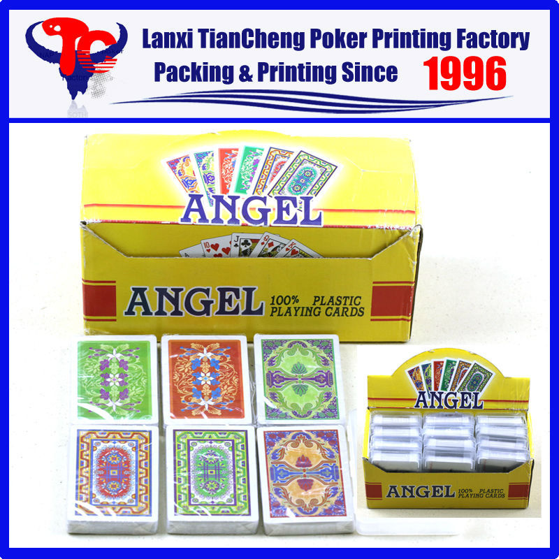 高品質カスタム シングル セット ポーカー セット カード天使100% プラスチック トランプ印刷仕入れ・メーカー・工場