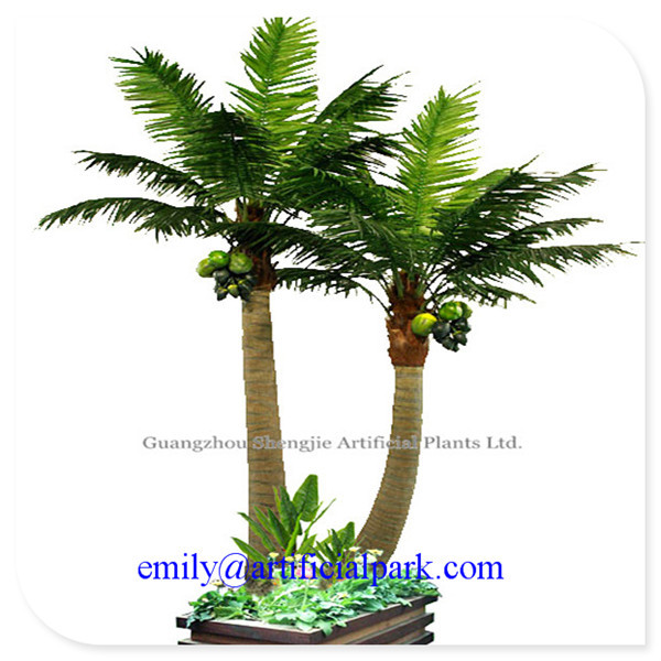 5m China high quality coconut tree home/playground/beach/swimming pool outdoor decoration UV protective artificial coconut tree