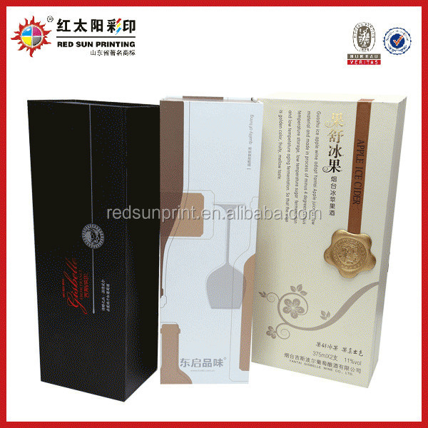 Handmade recycled cardboard red wine packaging box