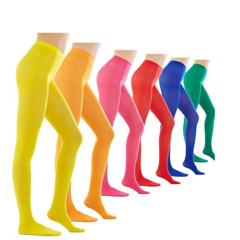 Ladies Tights Wholesale Nylon 80d Opaque Solid Color Footed Tights Color Pantyhose Sex Buy 6987