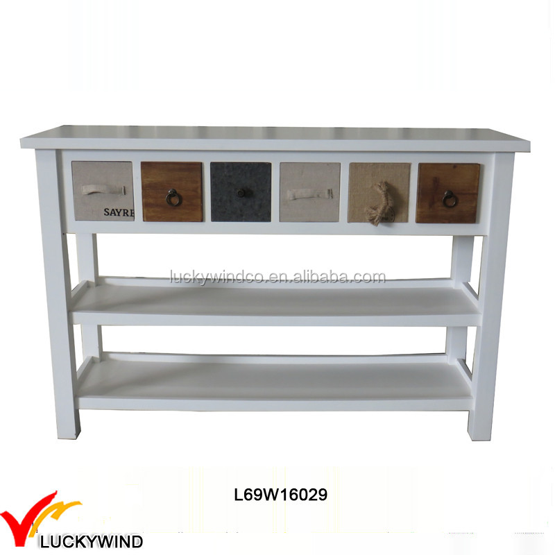 Hallway Entrance Wood Console Table With Shelves And Drawers Buy