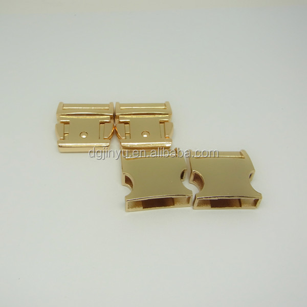 3/4金属亜鉛合金バックル、 輪郭を描かれたサイドリリースバックル金属ゴールドカラーで仕入れ・メーカー・工場