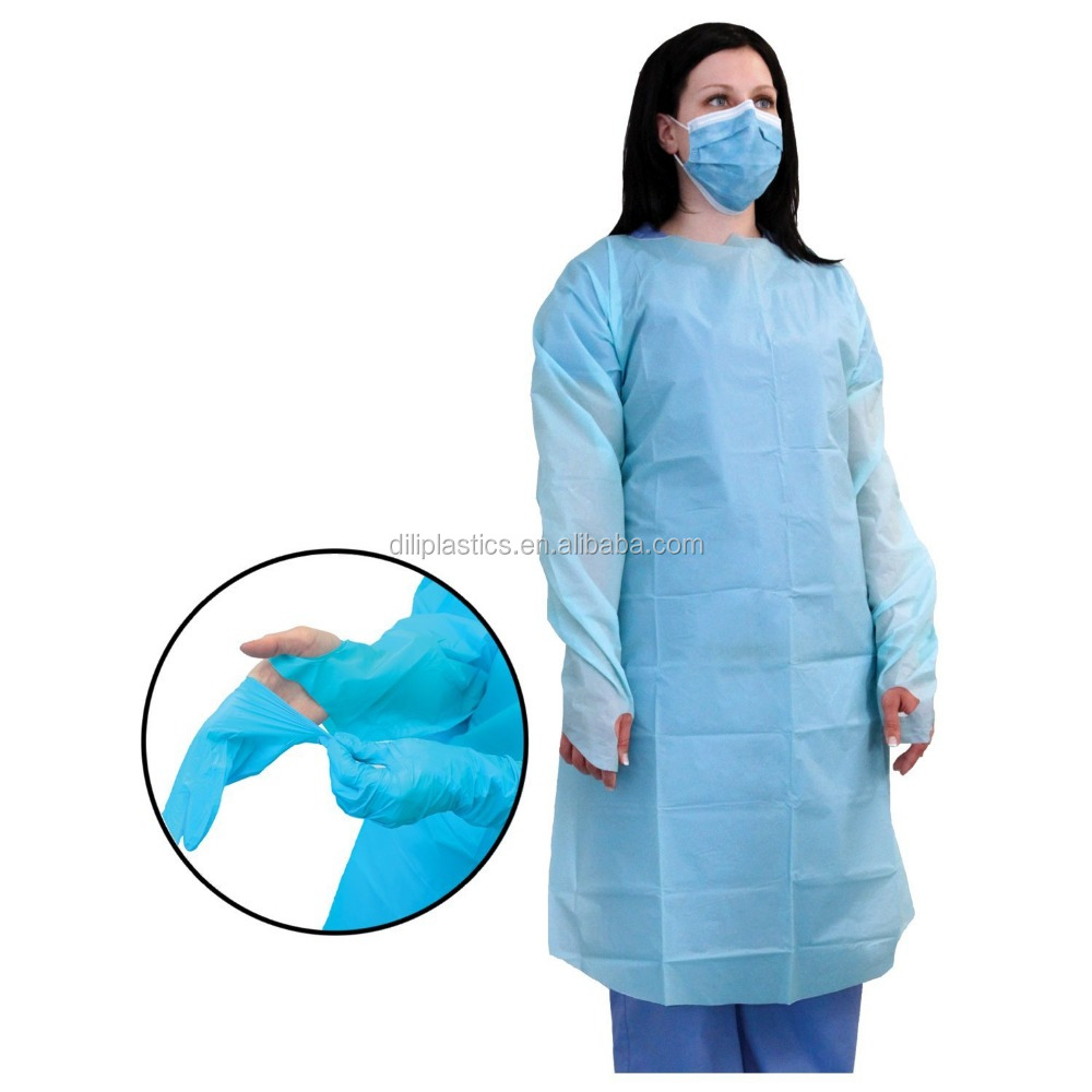 Sterile Disposable Surgical Gown/blue Cpe Gown/cheap Disposable Medical