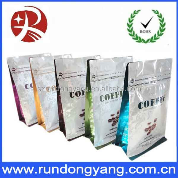 Sealable Coffee Valve Bag With side gusset coffee valve bag High quality aluminum foil coffee packaging bags side guss