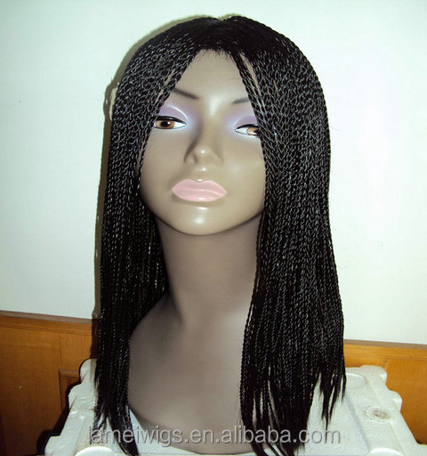 卸売黒ウィッグ合成編みの髪、 黒人女性のための人間の髪の毛のかつら問屋・仕入れ・卸・卸売り