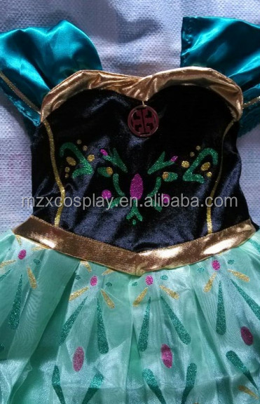 熱い販売のアンナエルザで冷凍の王女のドレス子供のためのコスプレ衣装コスチュームハロウィーンのためのクリスマスパーティー問屋・仕入れ・卸・卸売り