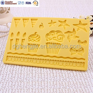 Fondant & Gum Paste Fabric Designs Silicone Mold Cake Decorating Rose And Bead