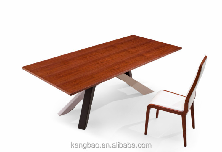新しいイタリアのデザインロングサイズテーブルダイニングテーブルセット木製トップのデザインが四本足仕入れ・メーカー・工場