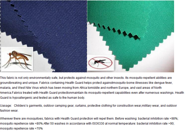 Oekotex Eco Friendly Breathable Soft Antimosquito Fabrics For