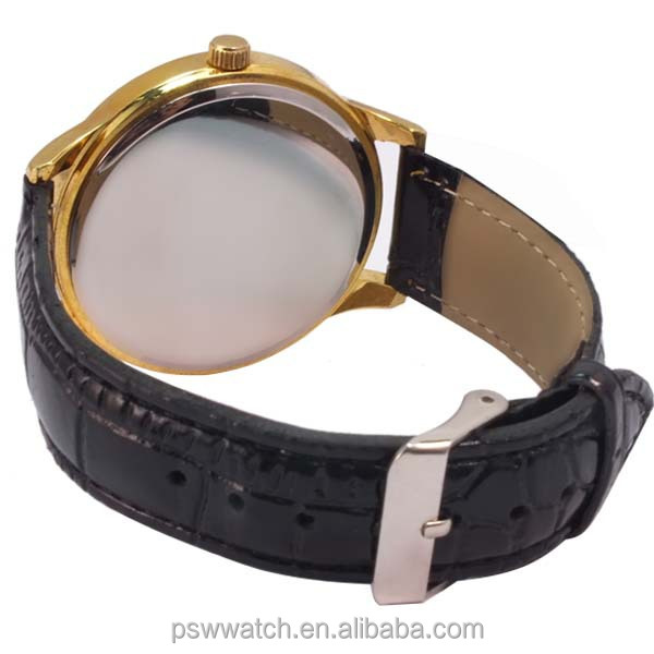 Arabic numbers polished crocodile man leather watches genuine leather watch
