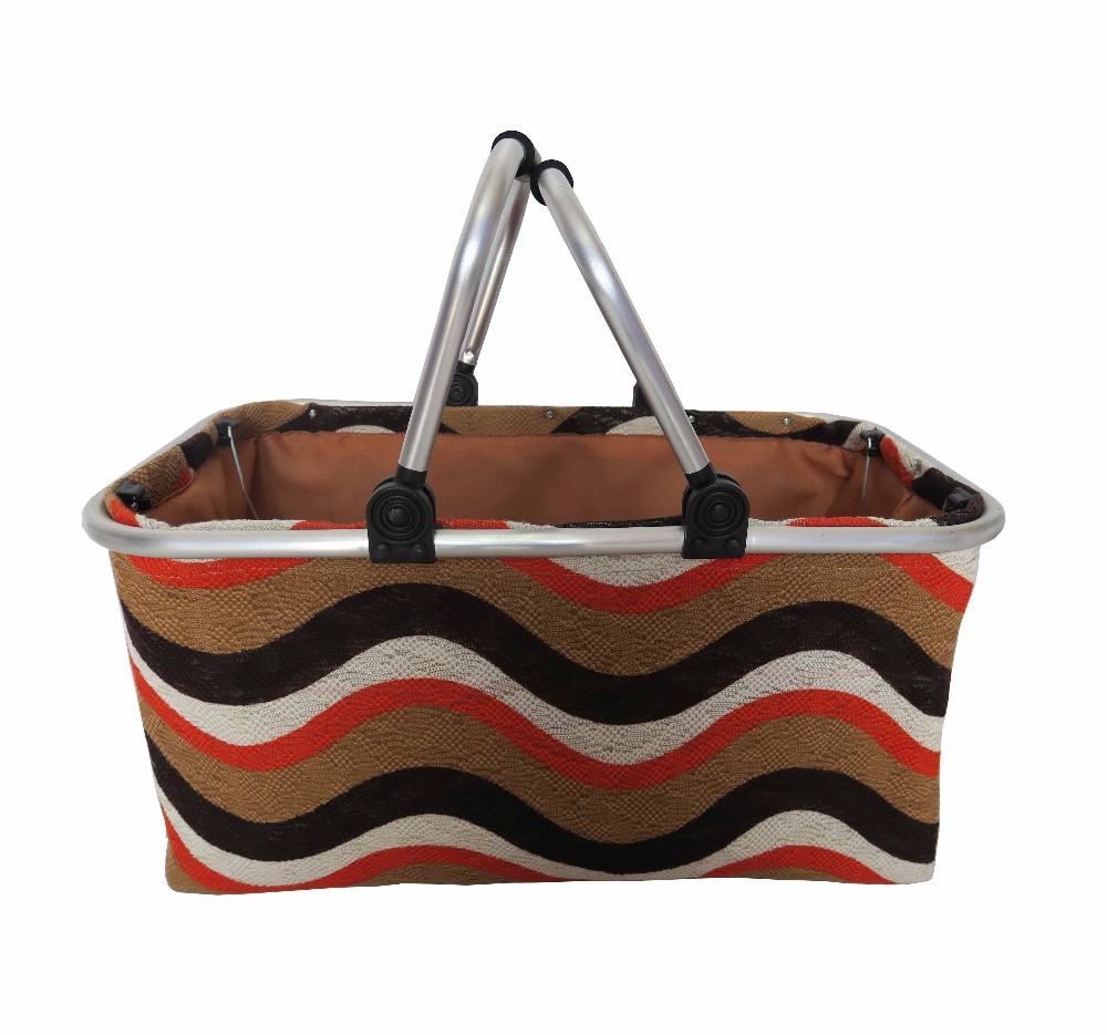 Wholesale Double Handles Aluminum Folding Fabric Shopping Baskets Buy