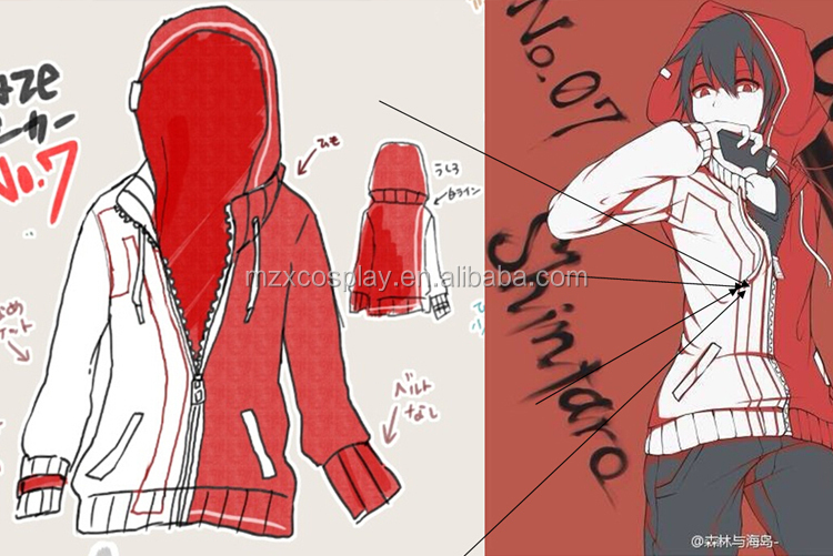 品質のアニメプロジェクトkageroumekakucity木戸俳優コスプレ衣装赤高校パーカーコートパーカージャケットスポーツウェア問屋・仕入れ・卸・卸売り