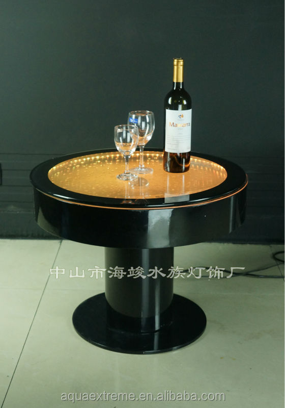 美しい丸棒のテーブル、 幻想的なledライトと水バブル移動テーブル問屋・仕入れ・卸・卸売り