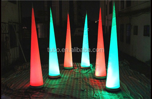 Free-shipment-3m-height-color-changing-LED-inflatable-pillar-horn-cone-ball (2)