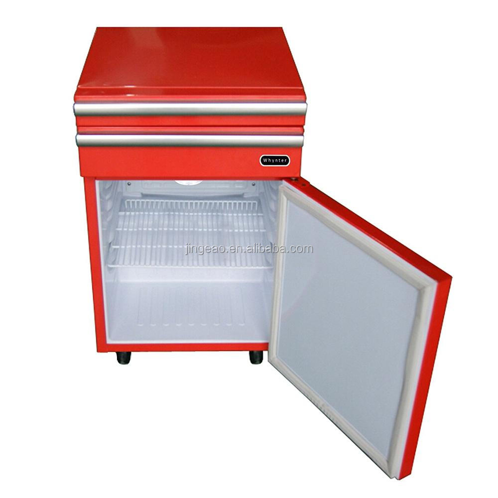 Portable 1.8 Cu.ft. Tool Box Refrigerator With 2 Drawers And Lock,Red
