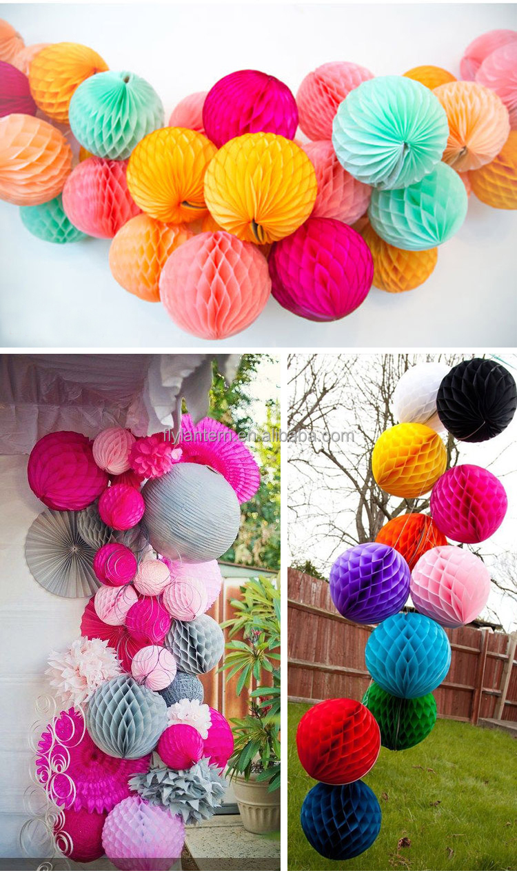 Wedding Decoration Hanging Tissue Paper Honeycomb Balls View