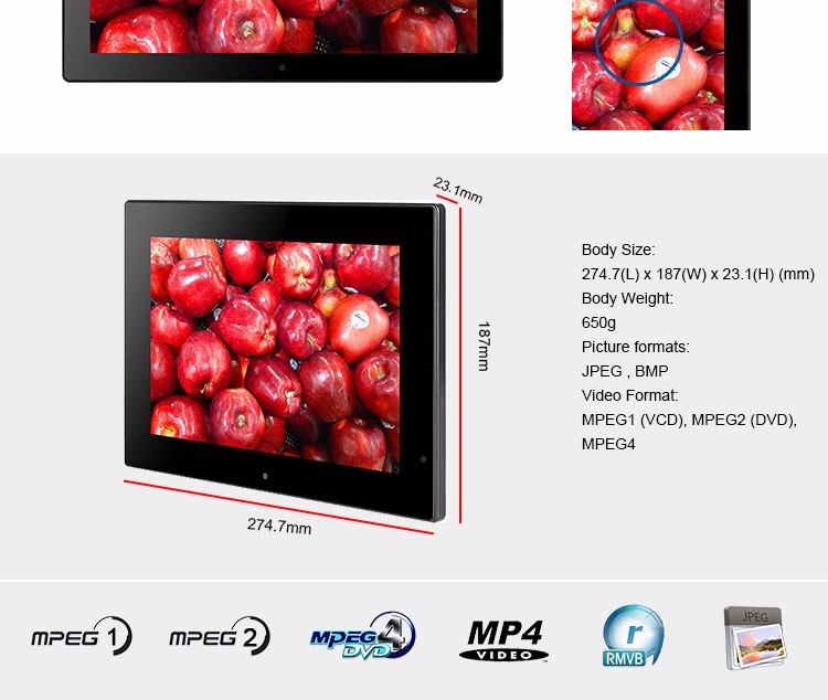 10 inch touch screen android digital photo frame for advertising