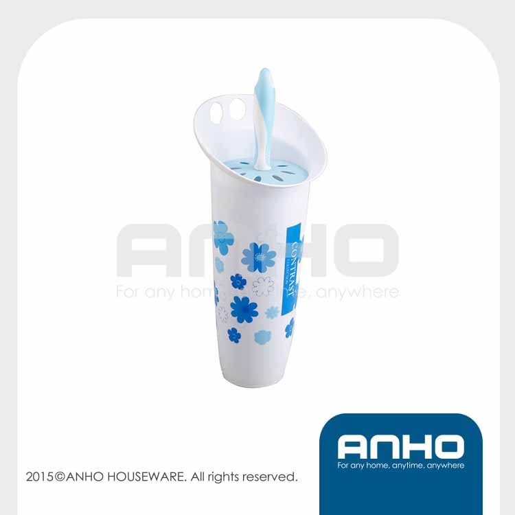 anhoシルクプリントブルーbarthroom装飾的なプラスチック製のブラシをホルダー仕入れ・メーカー・工場