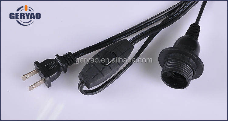 米国カナダ標準フレキシブルコード2ピンの電源プラグを使用して設定スイッチとe12ライトホルダー仕入れ・メーカー・工場