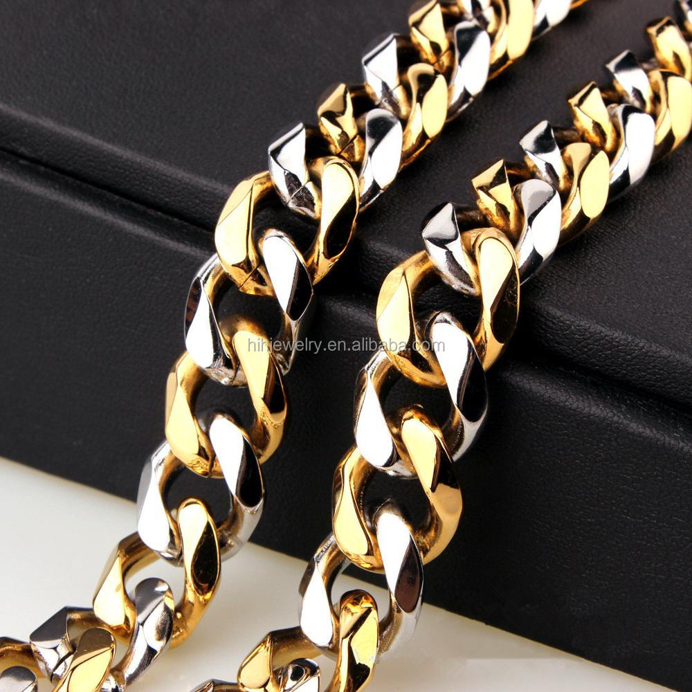 2017 Fashion Mens Gold And Silver Twotone Chain Necklace Jewelry Buy