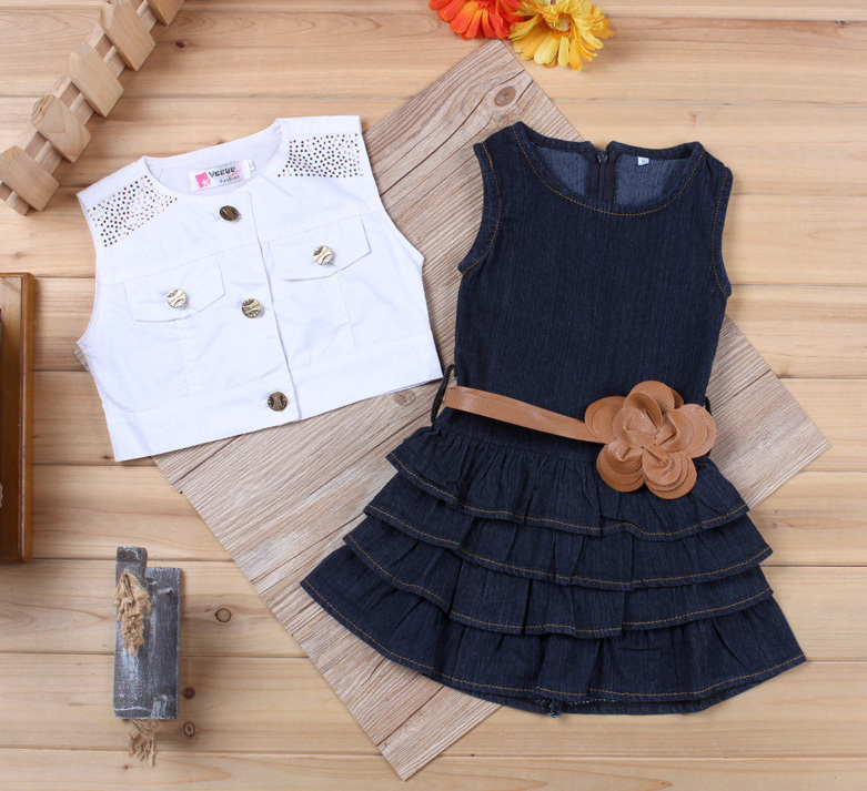 Kids hot sale jeans frock