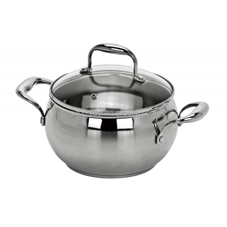 Polished 304 Stainless Steel Casserole, Size: 15 Inch (diameter