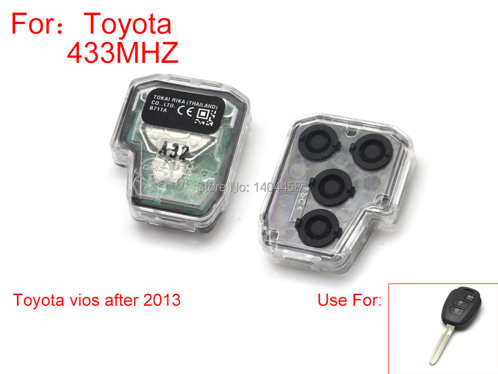 Toyota Vios 2 button remote control 433 frequency (after 2013) -1.jpg