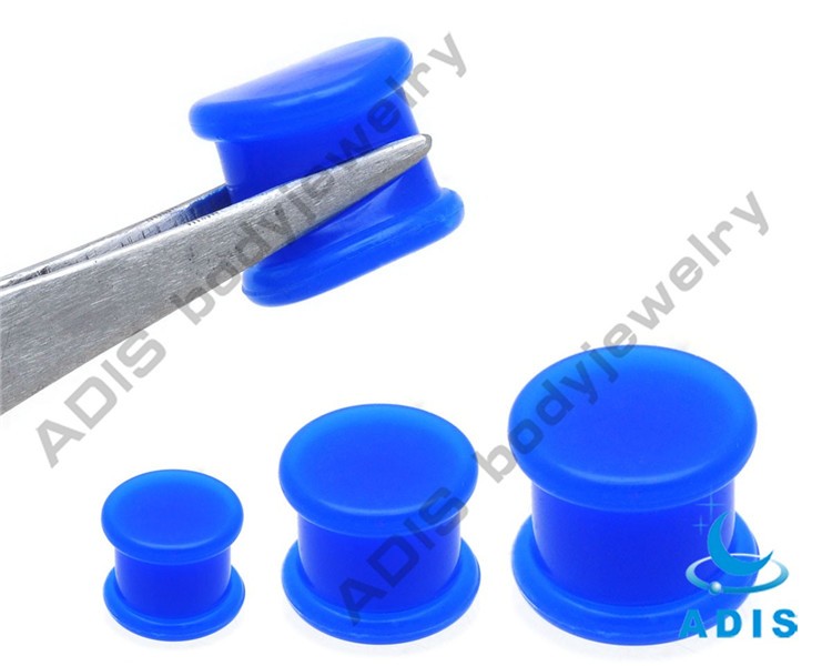 Custom Jewelry China Special Style Blue Sillion Ear Flesh Tunnel (6)