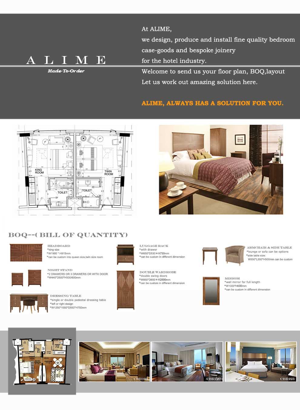 Alimeカスタム- 作られた新しいデザインのモーテルの家具仕入れ・メーカー・工場