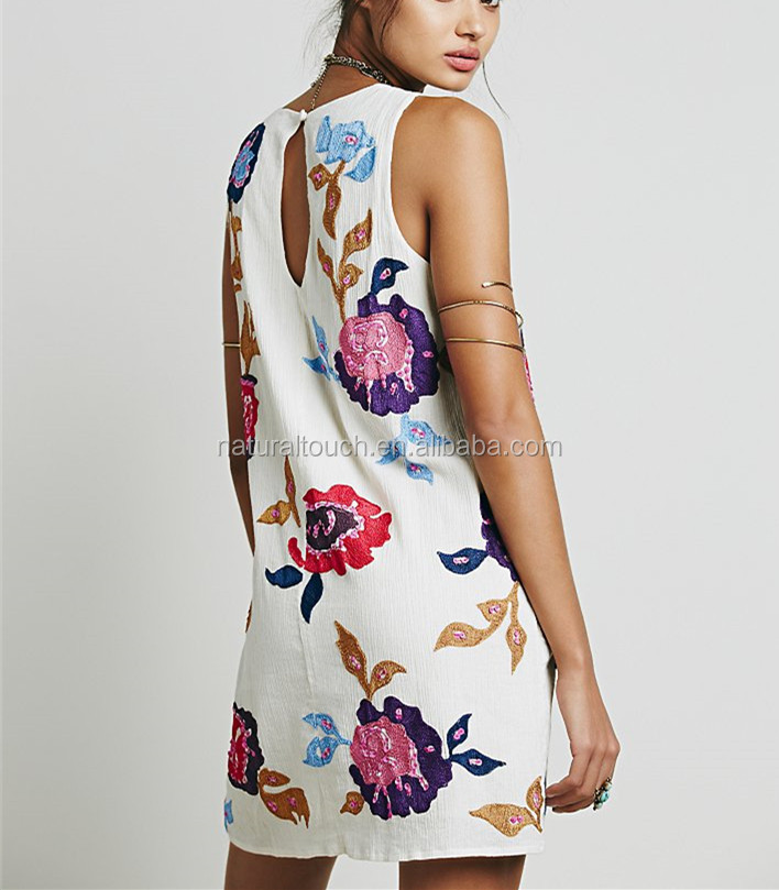 女性のドレスファッションノースリーブ2015花の印刷されたヨーロピアンスタイルnt6237膝カクテルドレス上記仕入れ・メーカー・工場