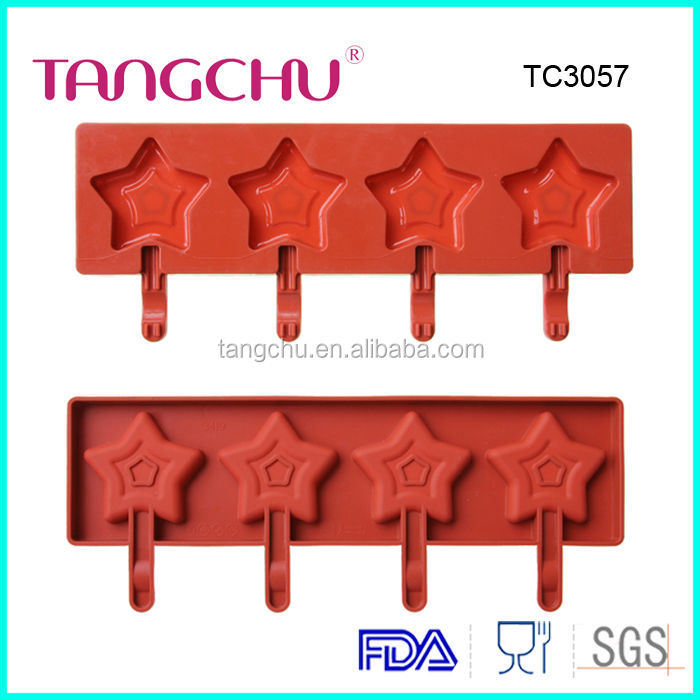 4 Even five-pointed star lollipop chocolate mold