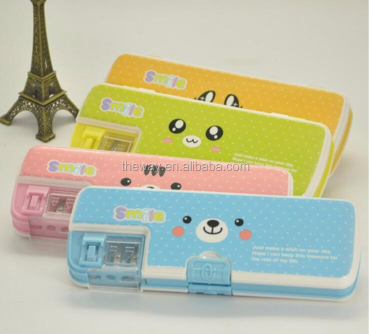 Plastic Pencil Case With Built In Sharpener Pink Buy Cheap Pencil