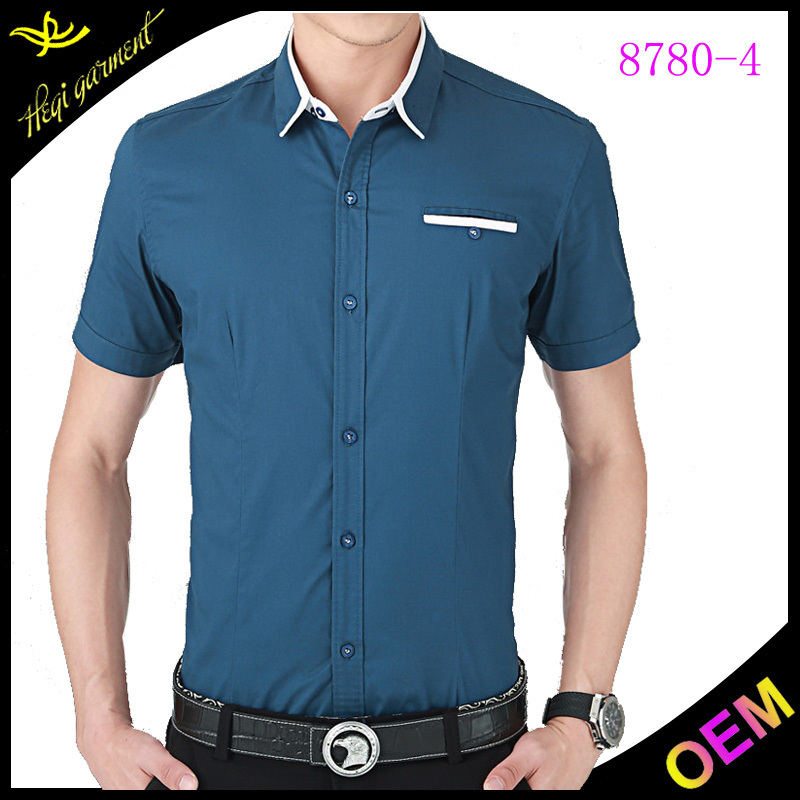 純粋な色の中国のユニフォームシャツ半袖メンズドレスシャツモデル仕入れ・メーカー・工場