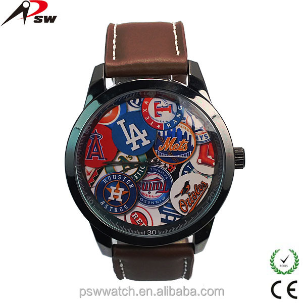 2015 China watch factory flower dial vogue watch leather strap wristwatch