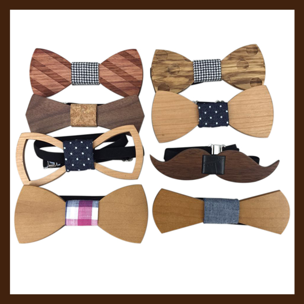 100％手作りの天然木製の蝶ネクタイ男性と女性のための、 木蝶ネクタイギフトボックス付き仕入れ・メーカー・工場