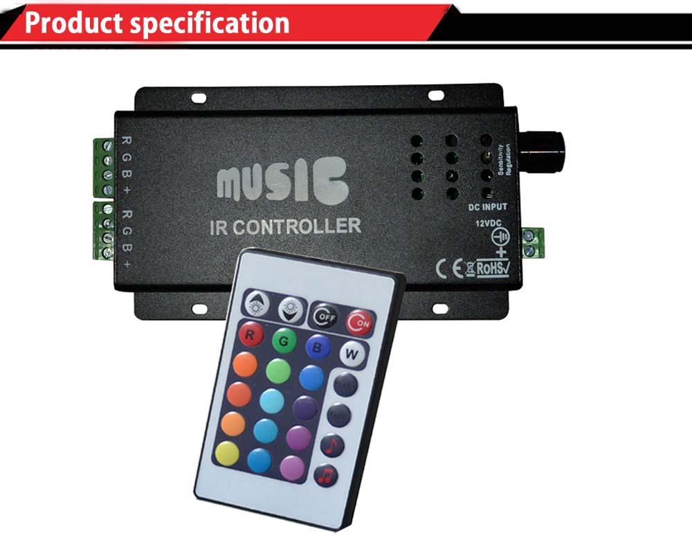 Irled音楽コントローラーdc12-24v音に敏感なコントローラledrgb仕入れ・メーカー・工場