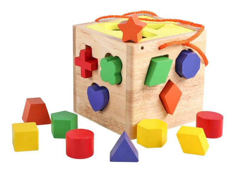 Childhood Learning Shape Sorting Cube Geometric Shape Puzzle Kids Shape 