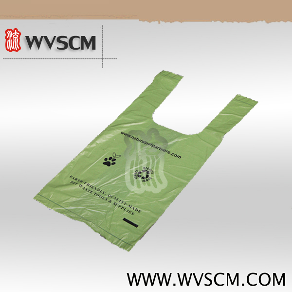 compostable corn starch t shirt garbage bag