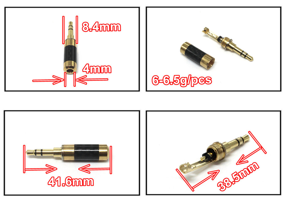 良い品質の銅金メッキロジウムメッキ3.5mm炭素繊維ステレオジャック仕入れ・メーカー・工場