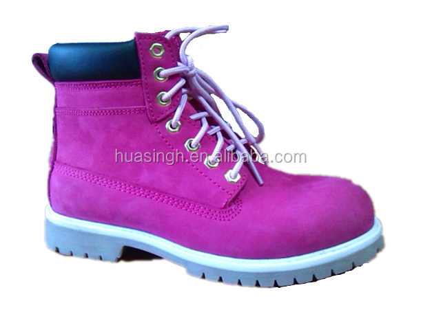 LXG popular steel shank welt rubber sole pink women safety boots Alibaba